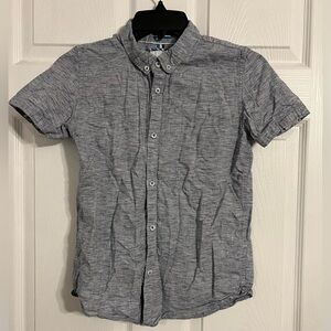 Cactus Boys Size 11/12 Blue Short Sleeve Button Up Shirt